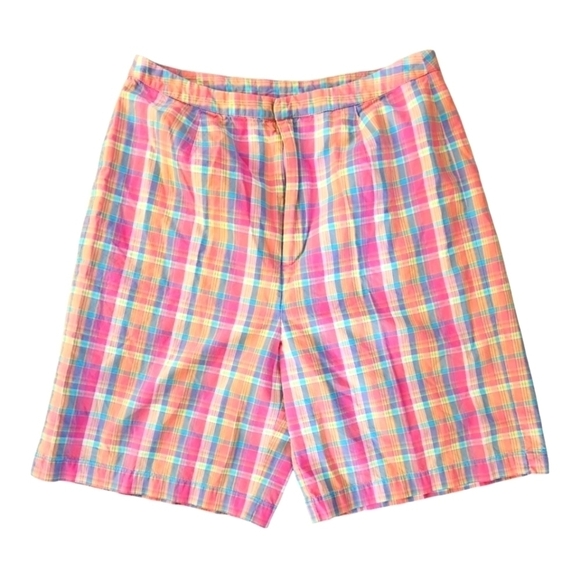 Northern Isles Flat Front Madras Plaid Shorts - Picture 1 of 6